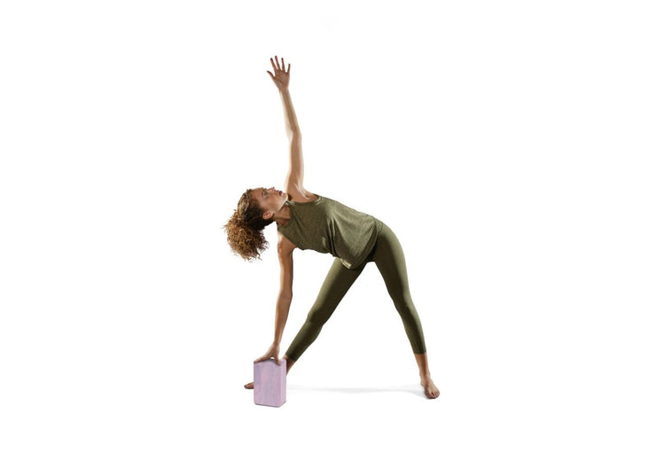 Bloc de yoga de 10 cm (4 po) à motif marbré, lilas