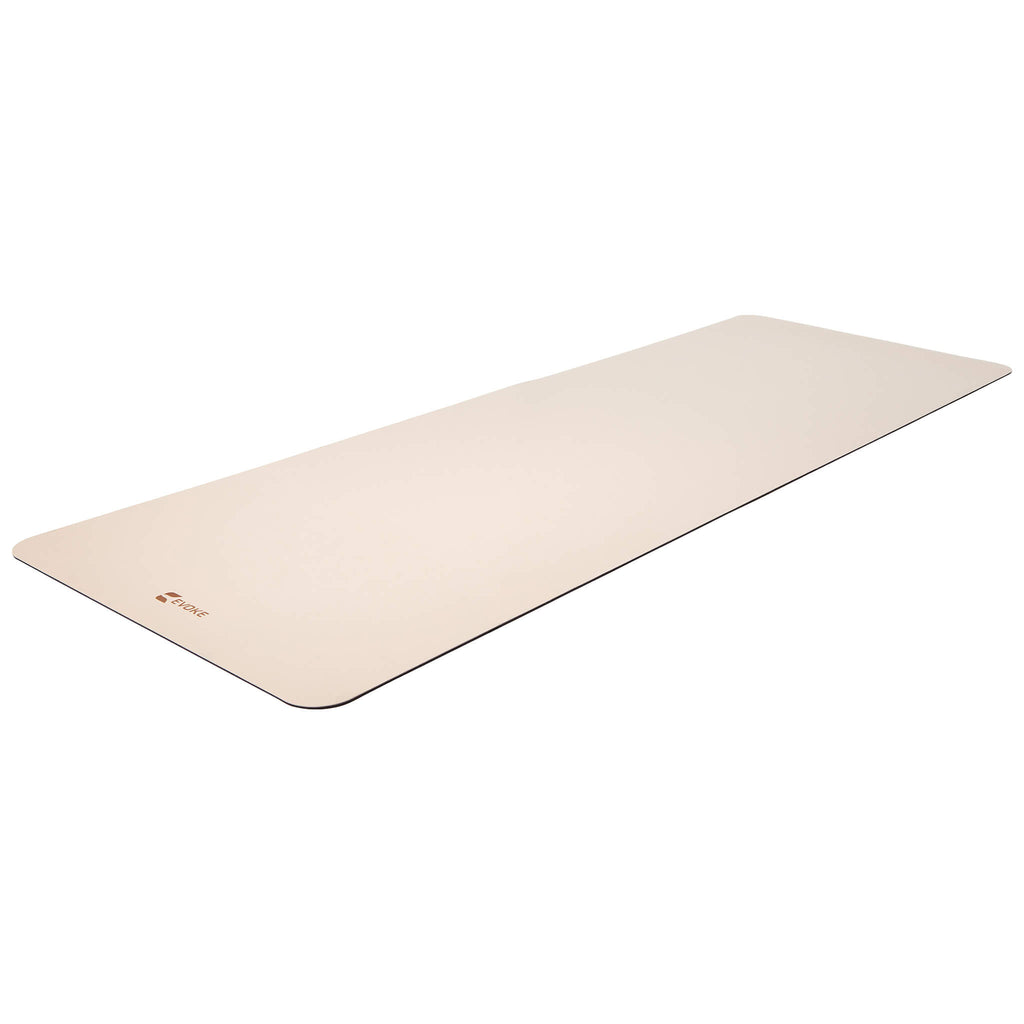Rubber Yoga Mat With Strap - Beige – Evoke Wellness