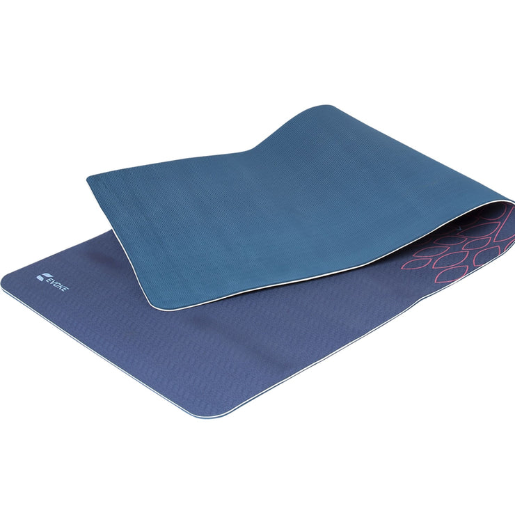 Leaves Print Yoga Mat - Navy