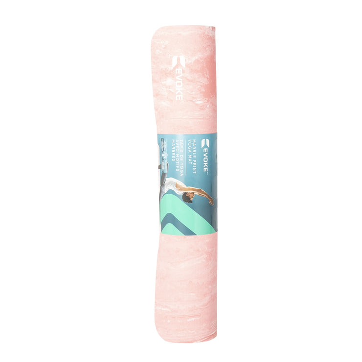 Tapis de yoga avec motifs marbrés - rose