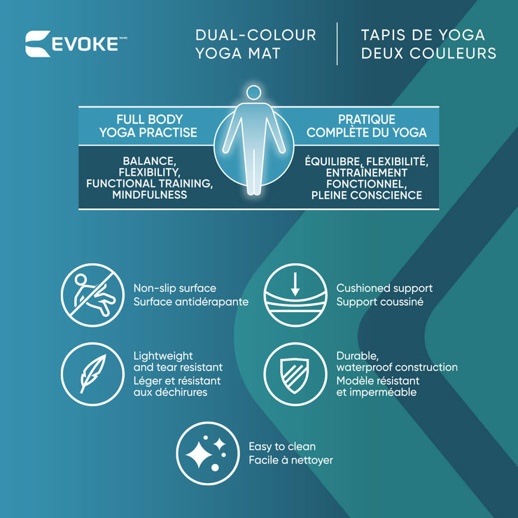 Tapis de yoga deux couleurs - Gris/Gris clair